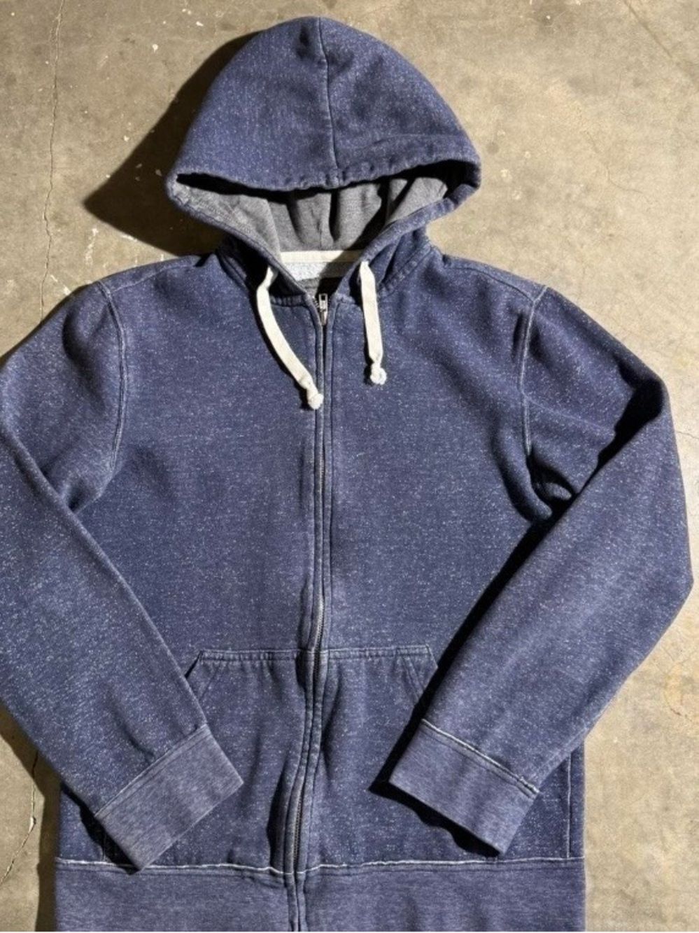 Urban Outfitters Navy Speckled Full-Zip Hoodie